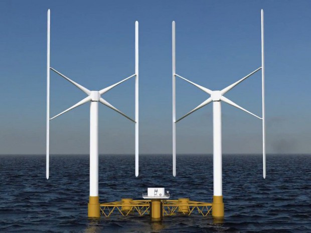 l'éolien flottant proposé par Nenuphar, TwinFloat