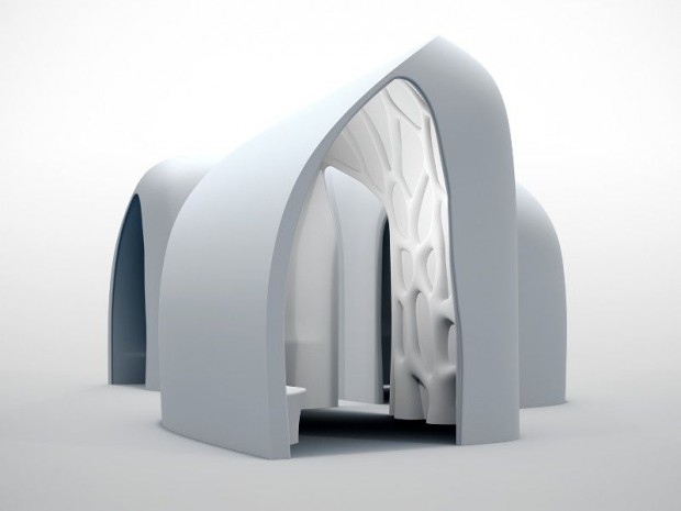 Voici le premier pavillon construit avec une imprimante 3D