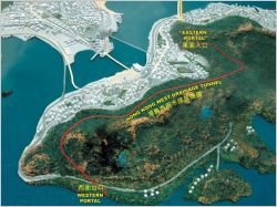 Trac� du collecteur d'eau pluviale � Hong Kong
