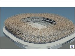 La charpente du stade de  Nice 
