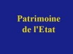 Patrimoine de l'Etat