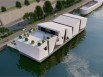 A Lyon, mise à l'eau réussie pour la structure béton du futur théâtre flottant 