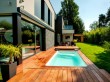 Mini-piscine et terrasse mobile pour un jardin en ...