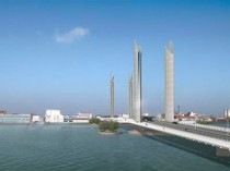 Le futur pont levant de Bordeaux en suspens