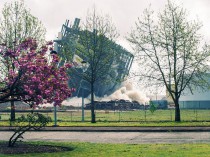 Démolition à l'explosif des derniers vestiges de ...