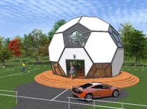 Une maison en forme de ballon de football