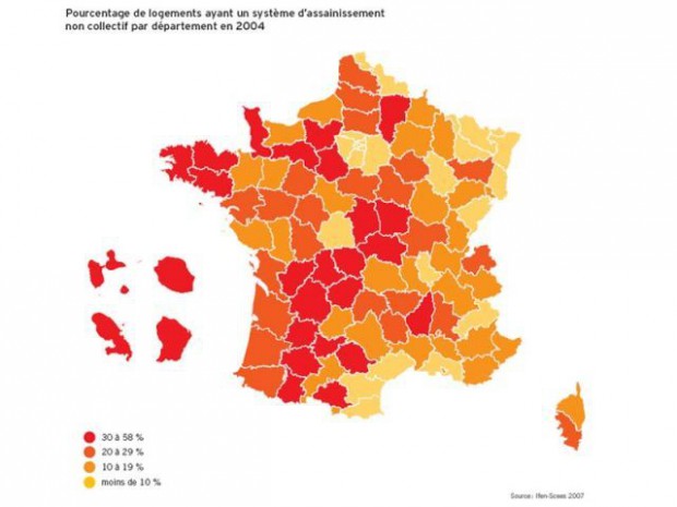 Répartition de l'assainissement non collectif