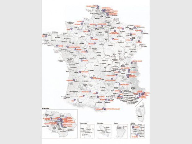Carte de France villes labellisées