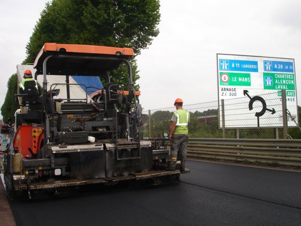 Chantier route Le Mans Colas