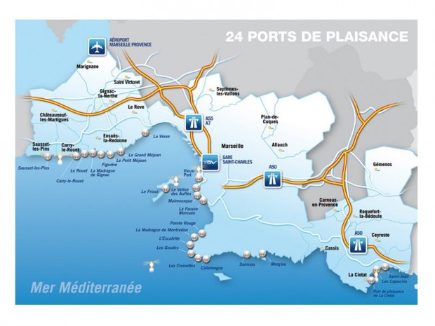 Carte ports de plaisance marseille