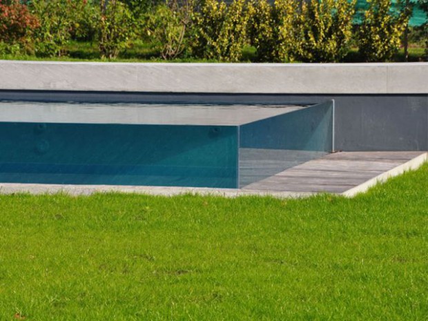 Piscine Carré Bleu - Concept Aquaglass