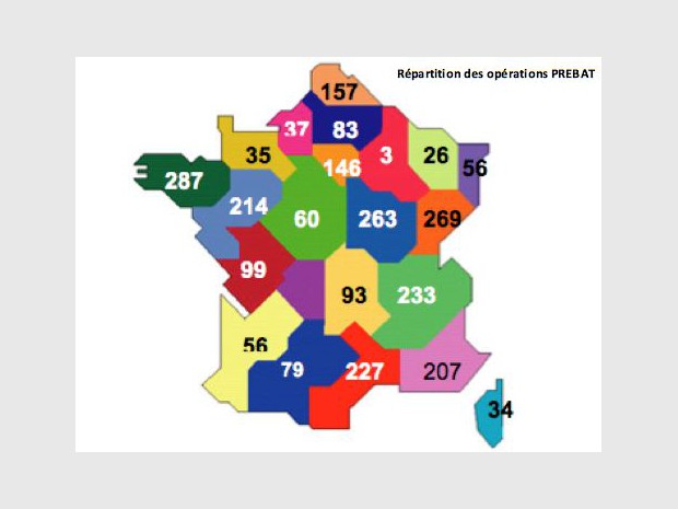 Carte de France des opérations BBC