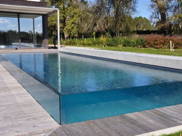 Piscine Carré Bleu - Concept Aquaglass