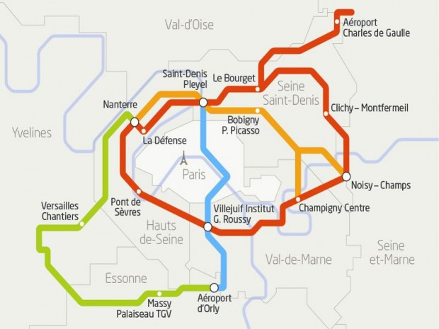Carte du Grand paris express