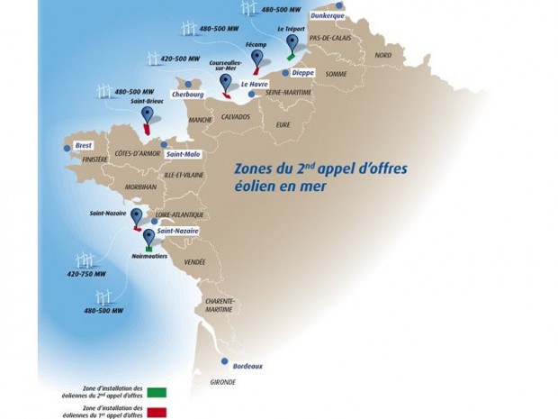 Carte de l'éolien offshore