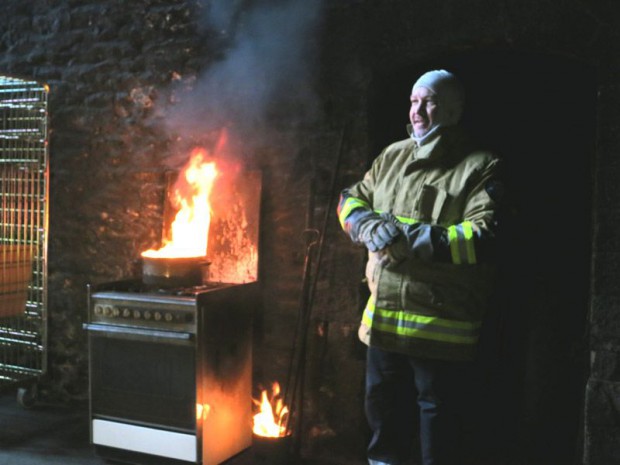 Feu dans une cuisine