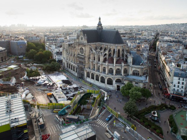 Canopée des Halles chantier en octobre 2013