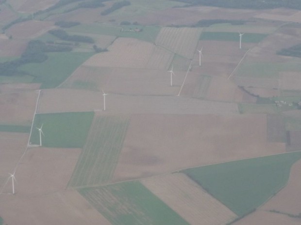 Eoliennes vues du ciel