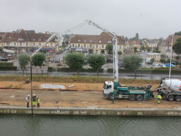 Remise en état des bajoyers de l'Ecluse Ouest de Ouistreham