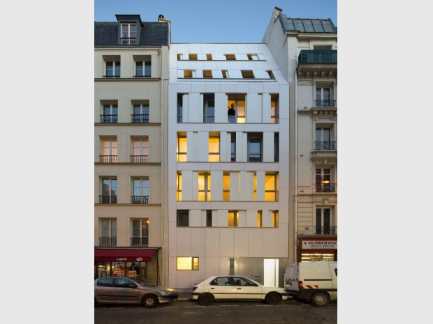 Construction de 6 appartements sociaux dans la rue des Poissonniers, 18ème à Paris