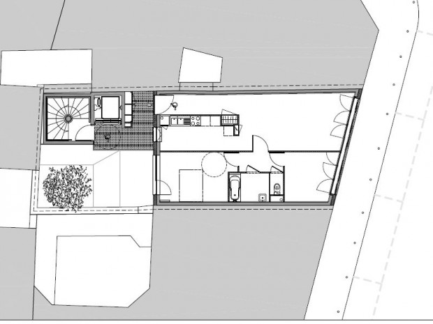 Construction de 6 appartements sociaux dans la rue des Poissonniers, 18ème à Paris