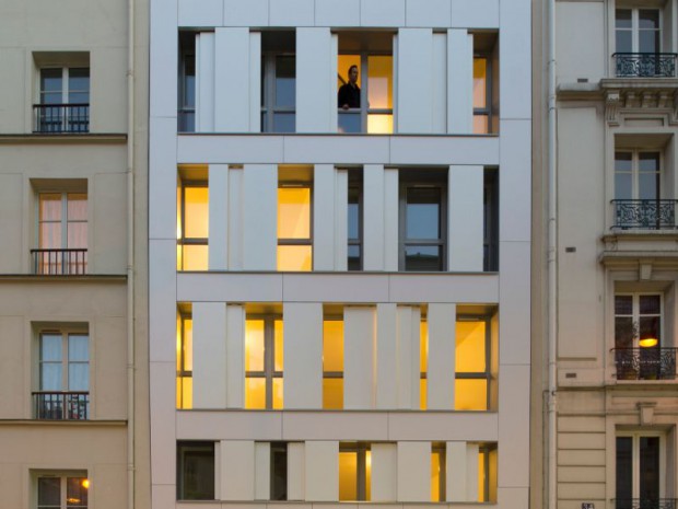 Construction de 6 appartements sociaux dans la rue des Poissonniers, 18ème à Paris