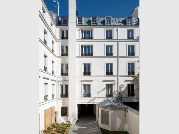Rénovation et logements sociaux RIVP  au 13-15 rue Bleue dans le 9ème à Paris
