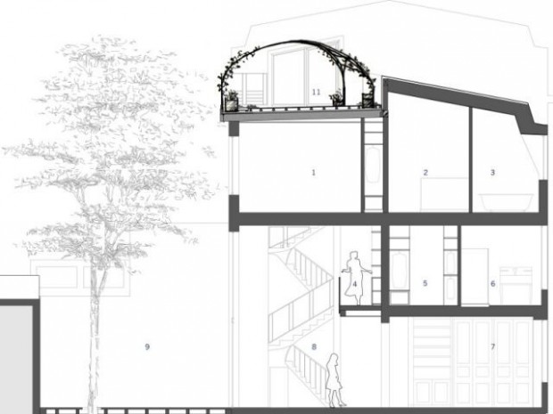 Le plan de coupe - Cabane Polypode