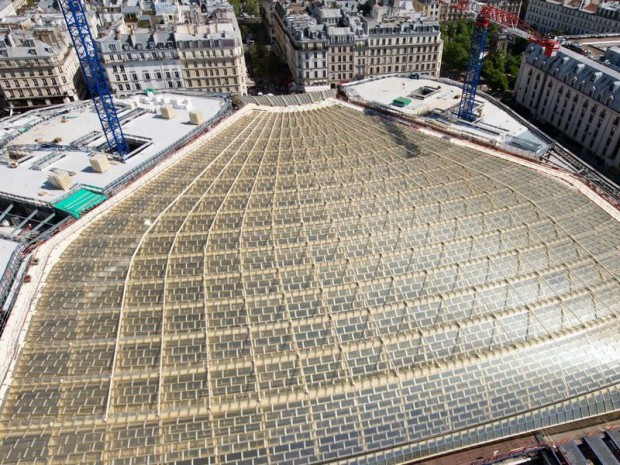 Vue actuelle du chantier de la Canopée à Paris en juillet 2014 