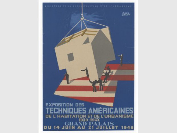 Paul Colin, Affiche de l'"Exposition des Techniques Américaines de l'habitation et de l'urbanisme"