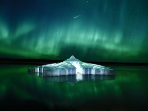 Projet d'un hôtel flottant en verre en Norvège, au nord du cercle polaire arctique