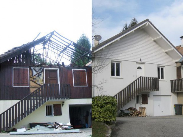 Reconstruction totale d'une maison incendiée