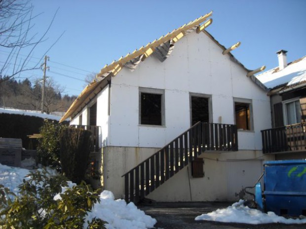 Reconstruction totale d'une maison incendiée