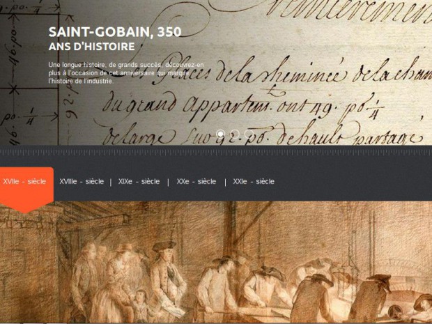 Site internet de Saint Gobain en 2014