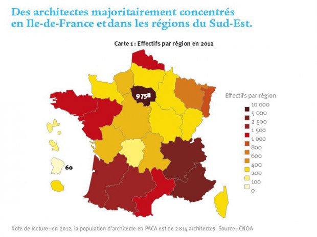 Répartition géographique des architectes