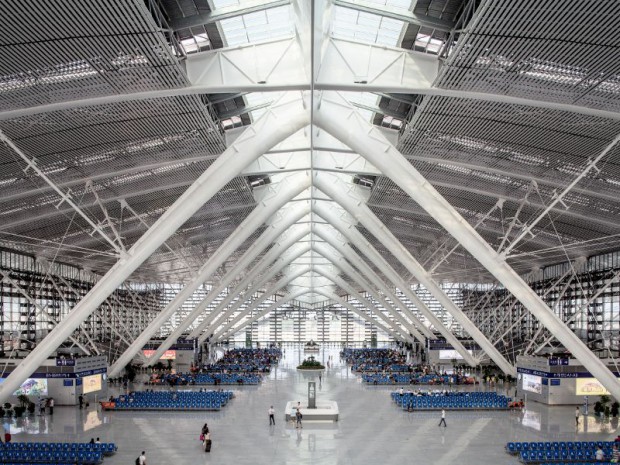 Gare de Qing Dao - Vue en hauteur du hall (Juin 2014)