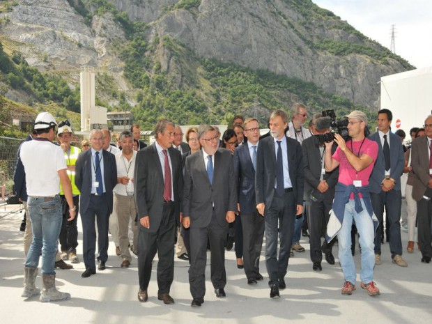 Les ministres français et italien sur le chnatier du Lyon-Turin, 