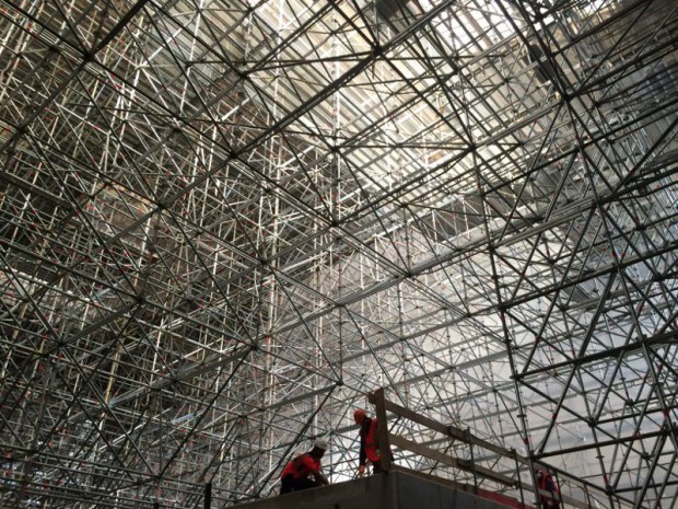 Chantier de rénovation de la gare d'Austerlitz en septembre 2015