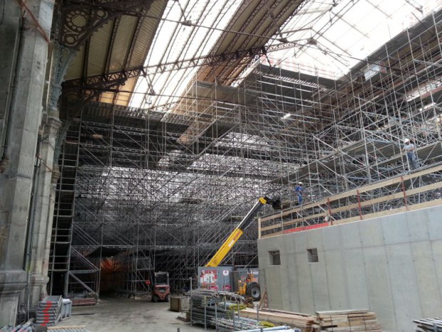 Chantier de rénovation de la gare d'Austerlitz en septembre 2015