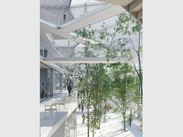 Bâtiment d'enseignements mutualisés par Sou Fujimoto à Paris-Saclay