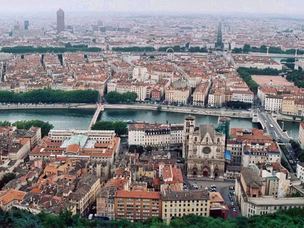 Vue de Lyon depuis la basilique de Fourvière.