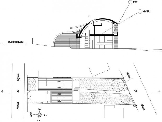 Maison toiture zinc cintrée