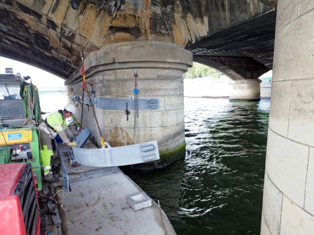 Travaux de rénovation du Pont d'Iéna à Paris