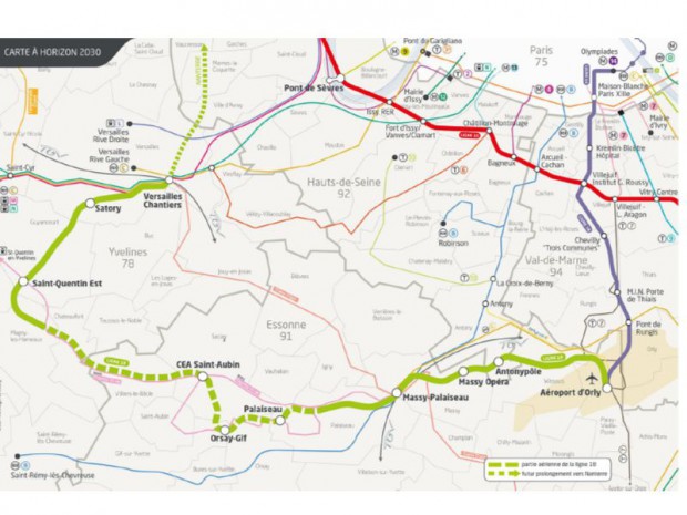 Carte du Grand Paris Express 