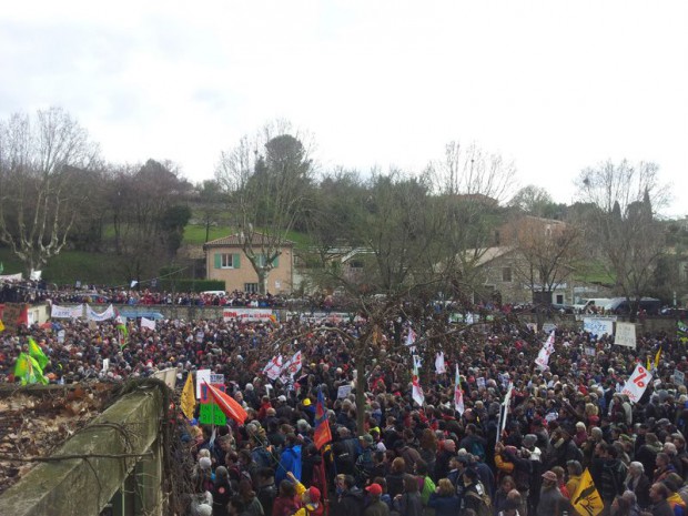 Manifestation à Barjac, 29 février 2016