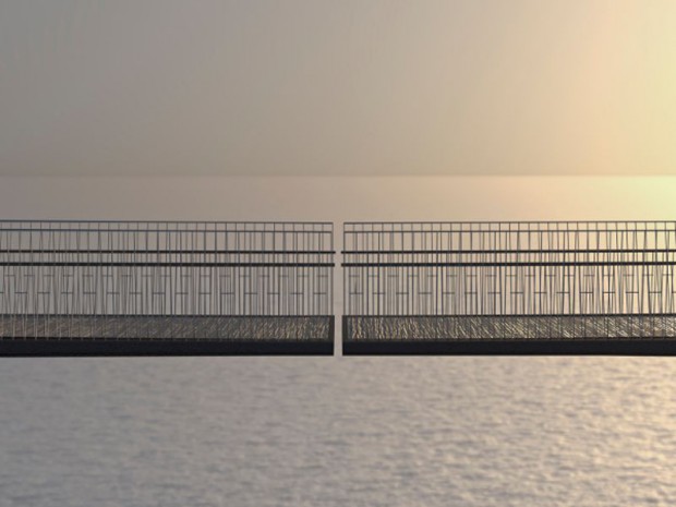 Réalisation de la passerelle du château de Tintagel en Angleterre