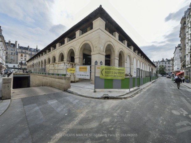 Opération de réhabilitation de la Halle Saint-Germain, dans le 6ème arrondissement de Paris 