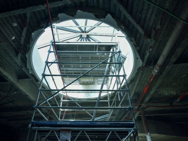 Opération de réhabilitation de la Halle Saint-Germain, dans le 6ème arrondissement de Paris