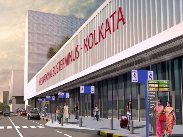 Réalisation du terminal de bus à Calcutta en Inde par Enia Architectes