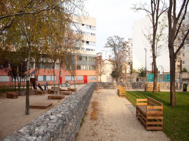 Espaces exterieurs de la cité Aubervilliers, Hélène Reinard 2012